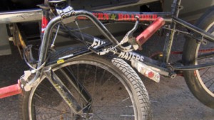 The bike a Leominster teen was on when he was hit May 5. (WBZ-TV)